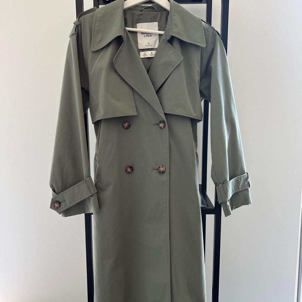 A&F Classic Olive Trench Coat